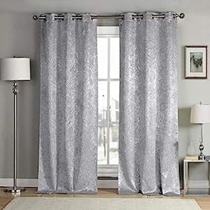 Kensie Maddie Metallic Blackout Darkening Window Curtains